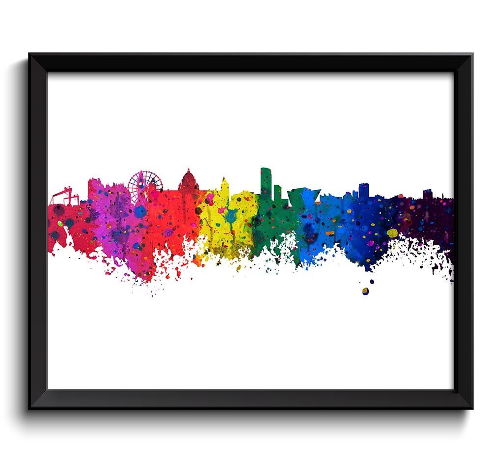 Belfast Skyline Watercolor Art Poster Print Wall Decor Belfast Art Painting Northern Ireland Artwork