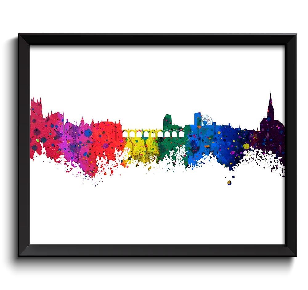 Sheffield Skyline Watercolor Art Poster Print Wall Decor Sheffield Wall Art Painting England Artwork