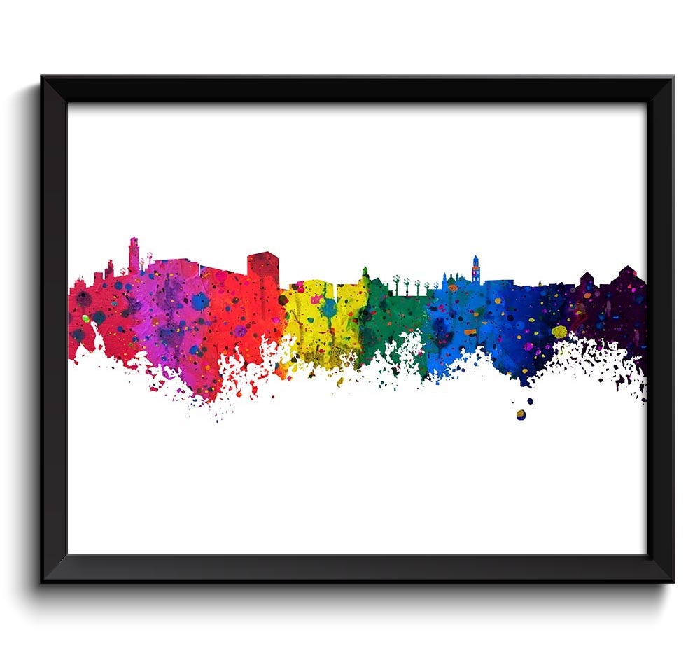 Bari Skyline Watercolor Art Poster Print Bari Wall Decor Bari Wall Art Painting Italy Artwork City M