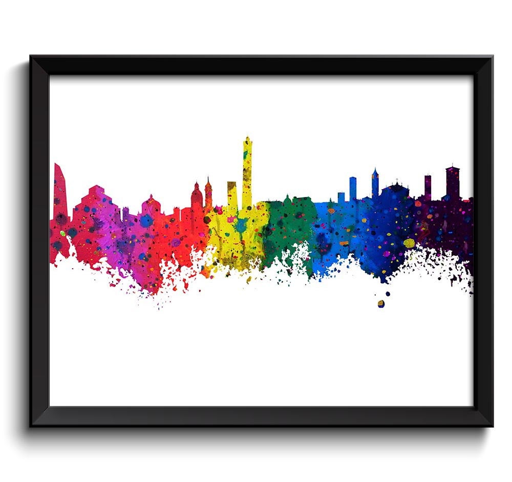 Bologna Skyline Watercolor Art Poster Print Bologna Wall Decor Bologna Wall Art Painting Italy Artwo