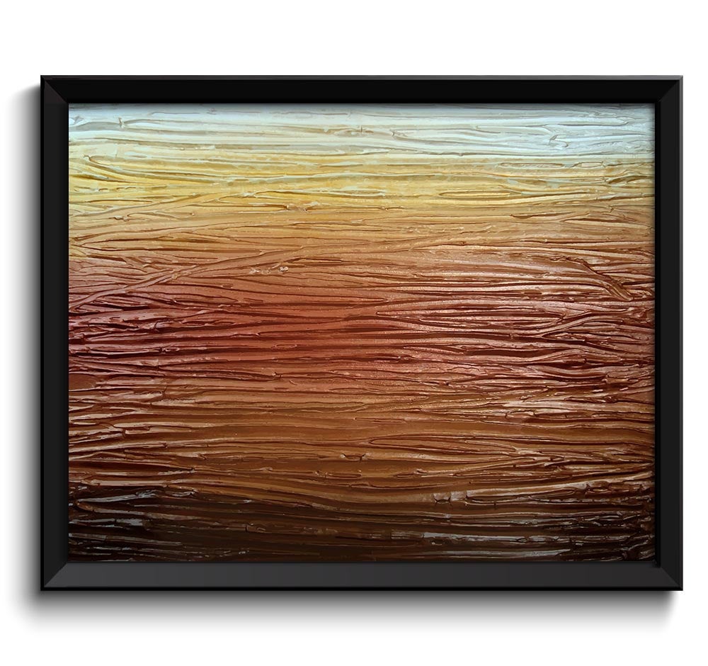 Abstract Painting Fine Art Print Texture Metallic White Gold Brown Beige Red Modern Wall Decor Bedro