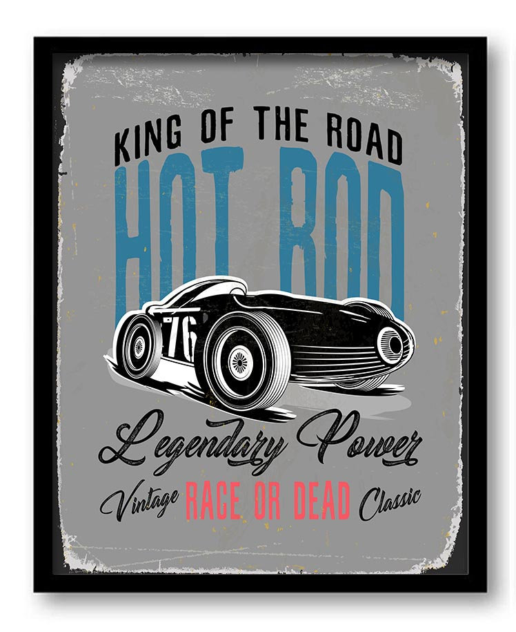 Vintage Retro Classic Hot Rod Car King of the Road Art Print Home Fun Wall Decor Vintage Retro Poste