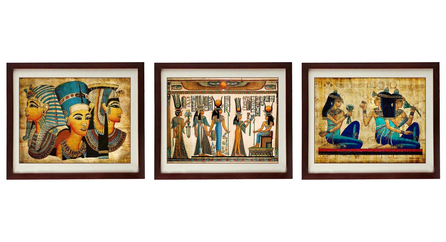 Ancient Egypt Wall Art Set of 3 Prints Parchment Paper Style Old Decor Ancient Printable Egyptian Ki