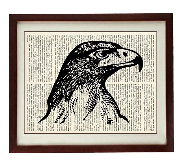 Eagle Head Bird Vintage Style Print - Art Print Book Page Dictionary Old Antique Printable - Vintage