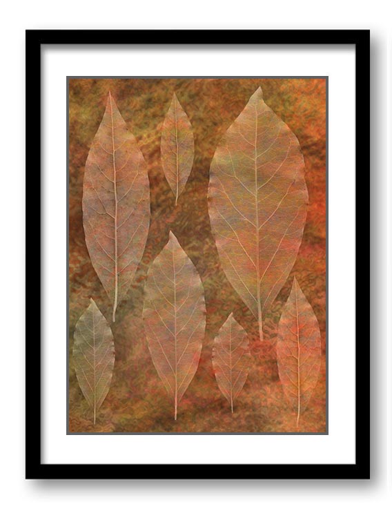 Colorful Leaf Copper Brown Beige Nature Art Print Old Antique Vintage Printable Bathroom Bedroom