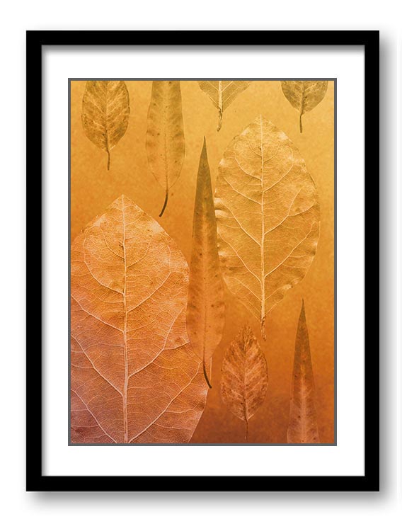 Golden Brown Leaf Print Beige Gold Nature Art Print Old Antique Vintage Printable Bathroom