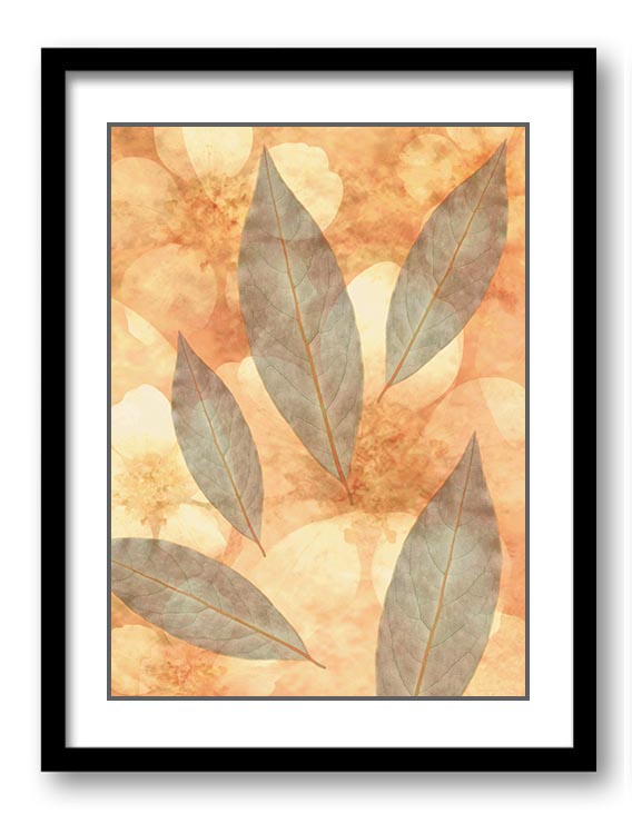 Leaves Leaf Print Blue Beige Cream Nature Art Print Old Antique Vintage Printable Bathroom Bedroom