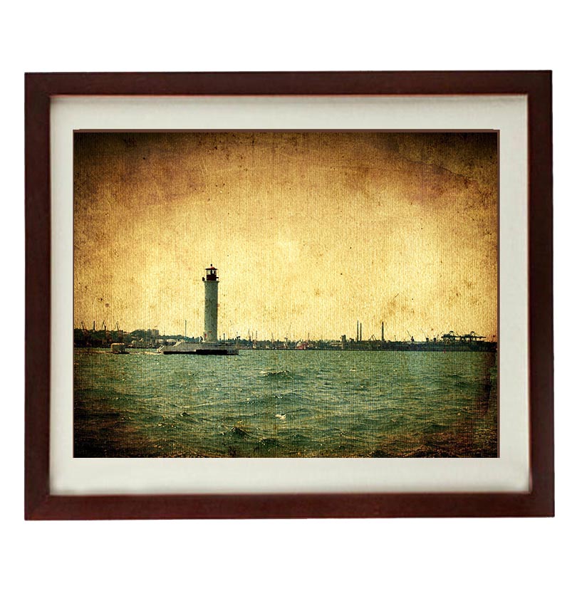 Vintage Lighthouse Ocean Art Print Parchment Paper Old Antique Style Printable Vintage People Green 