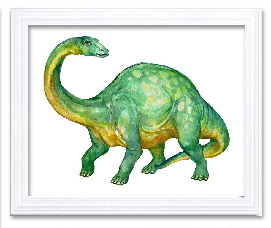 Brontosaurus Watercolor Green Dinosaur Print Dinosaur Wall Art Children Nursery Art Poster Home Deco