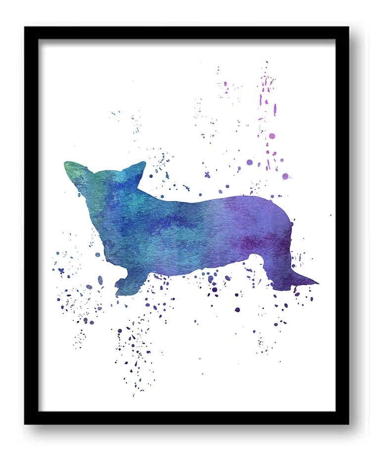 Corgi Dog Watercolor Art Painting Print Poster Dog Art Dog Painting Dog Breeds Home Decor Wall Art P