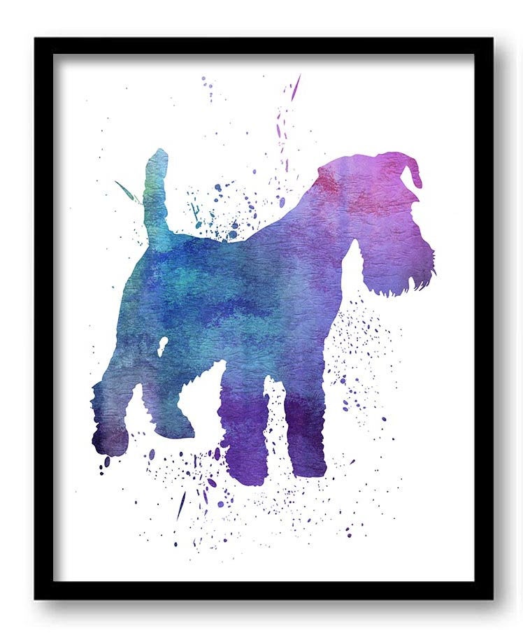 Schnauzer Dog Watercolor Art Painting Print Poster Dog Art Painting Dog Breeds Home Decor Wall Art P