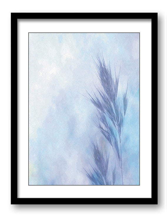 Field Lavender Purple Blue Bathroom Art Print Modern Elegant Watercolor Bathroom Wall Decor Flower P