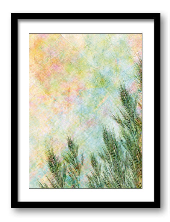 Field Leaves Leaf Bathroom Art Print Abstract Nature Landscape Modern Colorful Watercolor Bathroom W