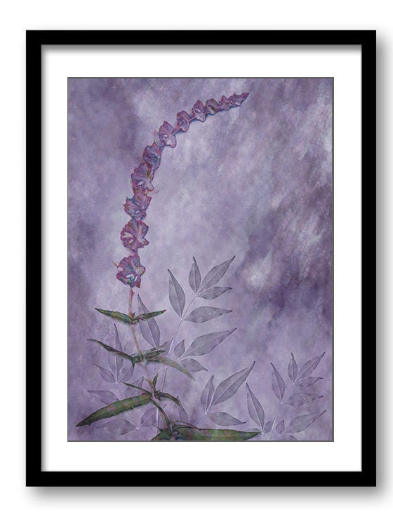 Purple Lavender Flower Bathroom Art Print Modern Elegant Bathroom Wall Decor Flower Watercolor Paint