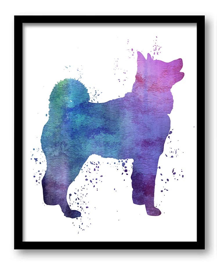 Akita Dog Watercolor Art Painting Print Poster Dog Art Dog Painting Dog Breeds Home Decor Wall Art P