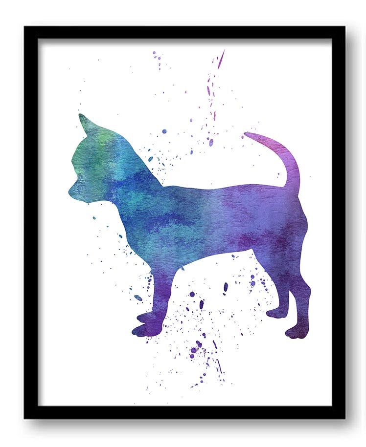 Chihuahua Dog Watercolor Art Painting Print Poster Dog Art Painting Dog Breeds Home Decor Wall Art P